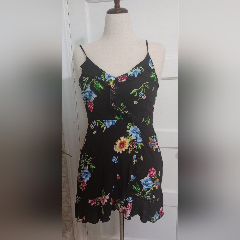 Ambiance Black Floral Midi Dress